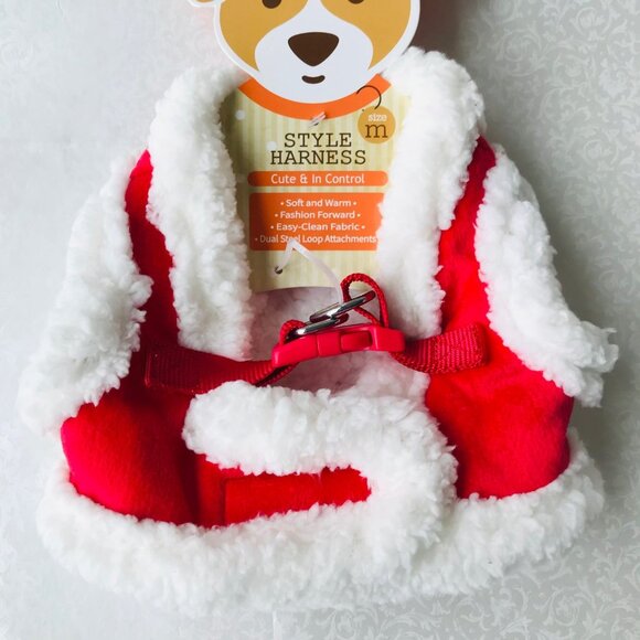 The Dog Walker Company Red/ White Fleece Lined Puppy/Dog Harness Size : M - Picture 3 of 4